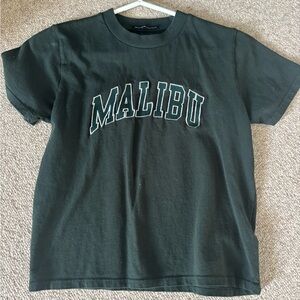 Brandy Melville Dark Tee with Malibu Print